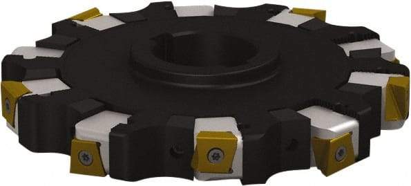 Seco - Arbor Hole Connection, 1.0236" Cutting Width, 2.4921" Depth of Cut, 200mm Cutter Diam, 1.9685" Hole Diam, 6 Tooth Indexable Slotting Cutter - 335.25 Toolholder, L/XNHQ 1407 Insert - Industrial Tool & Supply