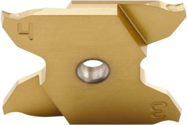 Seco - 2503005X4GK MC Grade CP600, 0.039" Cutting Width Carbide Grooving Insert - 0.169" Max Depth of Cut, Left Hand, 0.002" Corner Radius, TiAlN/TiN Finish - Industrial Tool & Supply