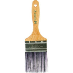 Wooster Brush - 3" Flat Synthetic Wall Brush - 3-7/16" Bristle Length, 6-1/4" Maple Beavertail Handle - Industrial Tool & Supply