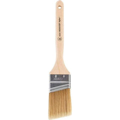 Wooster Brush - 2" Angled Synthetic Sash Brush - 2-11/16" Bristle Length, 7-7/8" Maple Fluted Handle - Industrial Tool & Supply