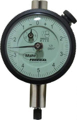 Mahr - 0.025" Range, 0-10-0 Dial Reading, 0.0001" Graduation Dial Drop Indicator - 1-3/4" Dial, 0.01" Range per Revolution, 0.0001" Accuracy, Revolution Counter - Industrial Tool & Supply