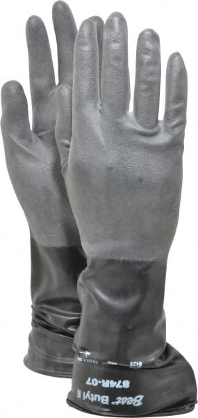 SHOWA - Size S (7), 14" Long, 14 mil, Unsupported, Butyl Chemical Resistant Gloves - Industrial Tool & Supply