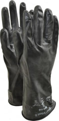 Chemical Resistant Gloves: Medium, 12 mil Thick, Viton, Unsupported Black, 12'' OAL, ANSI Cut 0, ANSI Abrasion 2, ANSI Puncture 0