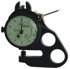 Mahr - 0 to 1/2 Inch Measurement, 0.001 Inch Graduation, 2 Inch Throat Depth, Dial Thickness Gage - 1/4 Inch Dial Diameter - Industrial Tool & Supply