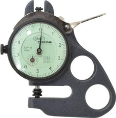 Mahr - 0 to 0.1 Inch Measurement, 0.0001 Inch Graduation, 1.13 Inch Throat Depth, Dial Thickness Gage - 1/4 Inch Dial Diameter - Industrial Tool & Supply