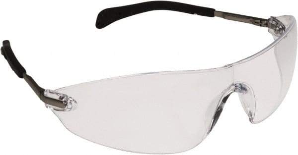 MCR Safety - Clear Lenses, Frameless Safety Glasses - Scratch Resistant, Size Universal, Wrap Around - Industrial Tool & Supply
