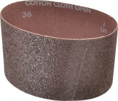 Norton - 3-1/2" Wide x 15-1/2" OAL, 36 Grit, Aluminum Oxide Abrasive Belt - Aluminum Oxide, Very Coarse, Coated, X Weighted Cloth Backing, Series R228 - Industrial Tool & Supply