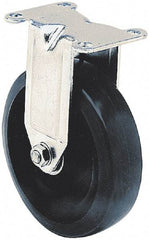 Albion - 3-1/2" Diam x 1-5/16" Wide x 4-3/4" OAH Top Plate Mount Swivel Caster - Soft Rubber, 200 Lb Capacity, Self-Lubricating Bearing, 2-1/2 x 3-3/4" Plate - Industrial Tool & Supply