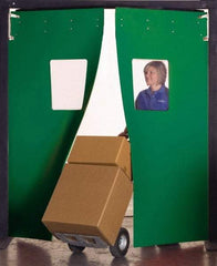 Aleco - 5' Door Width x 7' Door Height 3-Ply Fabrication Double Impact Door - Green - Industrial Tool & Supply