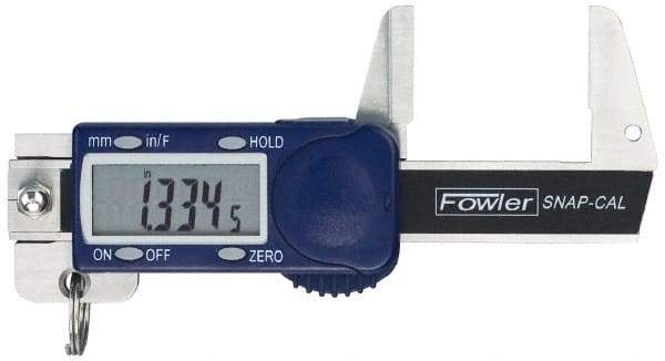 Fowler - 0 to 32mm Range, 0.01mm Resolution, Electronic Caliper - Stainless Steel with 0.9" Stainless Steel Jaws, 0.02mm Accuracy - Industrial Tool & Supply