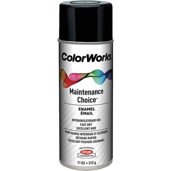 Krylon - Black, Gloss, Enamel Spray Paint - 15 to 18 Sq Ft per Can, 16 oz Container, Use on General Industrial Maintenance & Touch-up Work - Industrial Tool & Supply