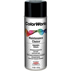 Krylon - Black, Gloss, Enamel Spray Paint - 15 to 18 Sq Ft per Can, 16 oz Container, Use on General Industrial Maintenance & Touch-up Work - Industrial Tool & Supply