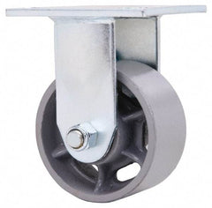 Value Collection - 4" Diam x 2" Wide x 5-5/8" OAH Top Plate Mount Rigid Caster - Semi-Steel, 700 Lb Capacity, Roller Bearing, 4 x 4-1/2" Plate - Industrial Tool & Supply