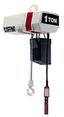 Coffing - 2 Ton Capacity, 6 FPM Lift Speed, Electric Chain Hoist - 15' Max Lift, 18-3/4" Min Headroom, 2 Chains - Industrial Tool & Supply