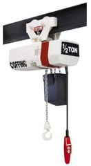 Coffing - 1/4 Ton Capacity, 16 FPM Lift Speed, Electric Chain Hoist - 10' Max Lift, 17-1/4" Min Headroom, 1 Chain - Industrial Tool & Supply