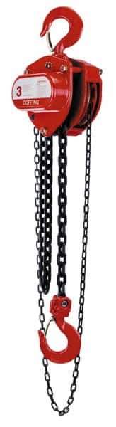 Coffing - 4,000 Lb Lifting Capacity, 15' Lift Height, Hand Hoist - Made from Chain, 75' Overhaul to Lift 1', 74 Lb Avg Pull to Lift Rated Load - Industrial Tool & Supply