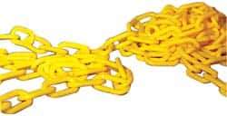 NMC - 100' Long x 1-1/2" Wide Plastic Chain - Yellow - Industrial Tool & Supply
