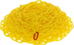 NMC - 100' Long x 2" Wide Plastic Chain - Yellow - Industrial Tool & Supply
