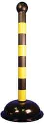 NMC - 41" High, 3" Pole Diam, Warning Post - Black & Yellow - Industrial Tool & Supply