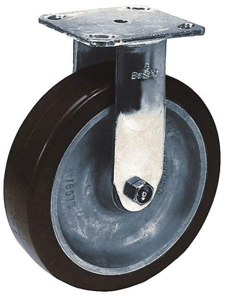 Albion - 6" Diam x 2" Wide x 7-1/2" OAH Top Plate Mount Rigid Caster - Phenolic, 900 Lb Capacity, Roller Bearing, 4 x 4-1/2" Plate - Industrial Tool & Supply