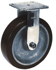 Albion - 6" Diam x 2" Wide x 7-1/2" OAH Top Plate Mount Rigid Caster - Phenolic, 900 Lb Capacity, Roller Bearing, 4 x 4-1/2" Plate - Industrial Tool & Supply