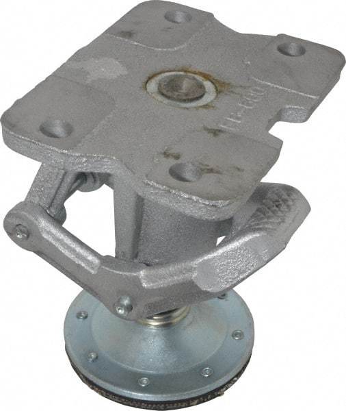 Albion - 7-1/4" Mounting Height, Position Floor Lock for 5 & 6" Diam Caster Wheels - 6-1/4" Retracted Clearance, 4-1/2" x 6" Top Plate Size, 2-7/16" x 4-15/16" Bolt Hole Spacing - Industrial Tool & Supply