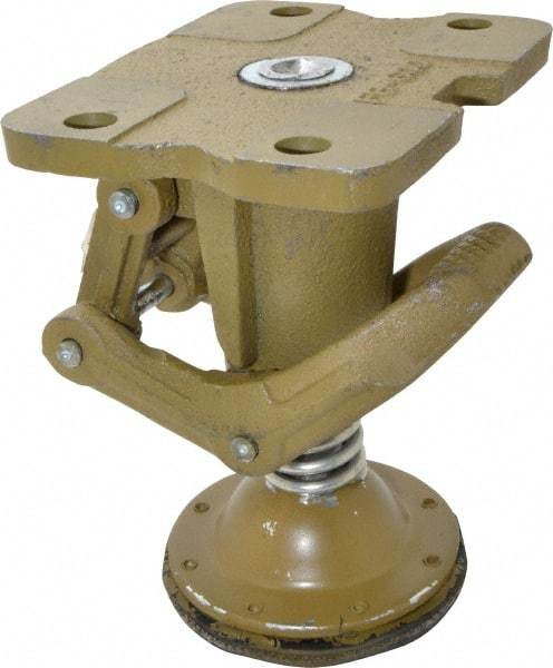 Albion - 7-3/4" Mounting Height, Position Floor Lock for 5 & 6" Diam Caster Wheels - 6-3/4" Retracted Clearance, 4-1/2" x 6" Top Plate Size, 2-7/16" x 4-15/16" Bolt Hole Spacing - Industrial Tool & Supply