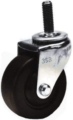 Shepherd - 3" Diam x 1-1/4" Wide x 4-1/8" OAH Stem Mount Swivel Caster with Brake - Hard Rubber, 210 Lb Capacity, Nylon Bearing, 1/2-13 x 1-1/2" Threaded Stem - Industrial Tool & Supply
