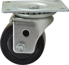 Albion - 3" Diam x 1-13/16" Wide x 3-31/32" OAH Top Plate Mount Swivel Caster - Phenolic, 700 Lb Capacity, Roller Bearing, 3-1/8 x 4-1/8" Plate - Industrial Tool & Supply