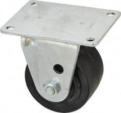Albion - 3" Diam x 1-13/16" Wide x 3-31/32" OAH Top Plate Mount Rigid Caster - Phenolic, 700 Lb Capacity, Roller Bearing, 3-1/8 x 4-1/8" Plate - Industrial Tool & Supply