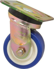 Albion - 4" Diam x 2" Wide x 5-5/8" OAH Top Plate Mount Swivel Caster - Polyurethane, 600 Lb Capacity, Roller Bearing, 4 x 4-1/2" Plate - Industrial Tool & Supply