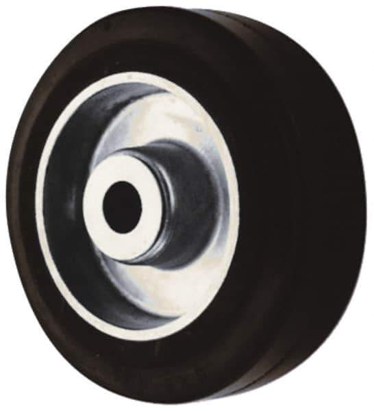 Albion - 5 Inch Diameter x 2 Inch Wide, Rubber Caster Wheel - 450 Lb. Capacity, 2-3/8 Inch Hub Length, 1/2 Inch Axle Diameter, Sealed Roller Bearing - Industrial Tool & Supply