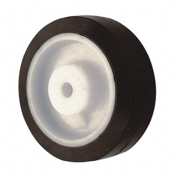 Albion - 6 Inch Diameter x 2 Inch Wide, Rubber Caster Wheel - 400 Lb. Capacity, 2-3/8 Inch Hub Length, 1/2 Inch Axle Diameter, Roller Bearing - Industrial Tool & Supply