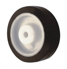 Albion - 6 Inch Diameter x 2 Inch Wide, Rubber Caster Wheel - 400 Lb. Capacity, 2-3/8 Inch Hub Length, 1/2 Inch Axle Diameter, Roller Bearing - Industrial Tool & Supply