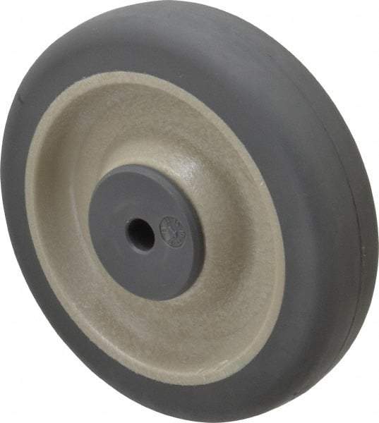 Albion - 5 Inch Diameter x 1-1/4 Inch Wide, Rubber Caster Wheel - 250 Lb. Capacity, 1-9/16 Inch Hub Length, 3/8 Inch Axle Diameter, Ball Bearing - Industrial Tool & Supply
