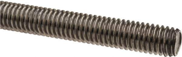 Made in USA - 7/16-14 UNC (Coarse), 6' Long, Low Carbon Steel Threaded Rod - Oil Finish Finish, Right Hand Thread - Industrial Tool & Supply