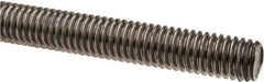 Made in USA - 7/16-14 UNC (Coarse), 6' Long, Low Carbon Steel Threaded Rod - Oil Finish Finish, Right Hand Thread - Industrial Tool & Supply