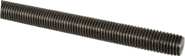 Made in USA - 7/8-9 UNC (Coarse), 6' Long, Low Carbon Steel Threaded Rod - Oil Finish Finish, Right Hand Thread - Industrial Tool & Supply