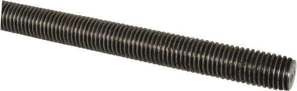 Made in USA - 1-8 UNC (Coarse), 6' Long, Low Carbon Steel Threaded Rod - Oil Finish Finish, Right Hand Thread - Industrial Tool & Supply