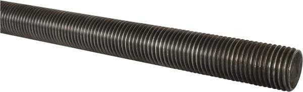 Made in USA - 1-1/2-6 UNC (Coarse), 6' Long, Low Carbon Steel Threaded Rod - Oil Finish Finish, Right Hand Thread - Industrial Tool & Supply