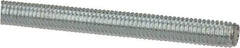 Made in USA - 3/8-16 UNC (Coarse), 6' Long, Low Carbon Steel Threaded Rod - Zinc-Plated Finish, Right Hand Thread - Industrial Tool & Supply