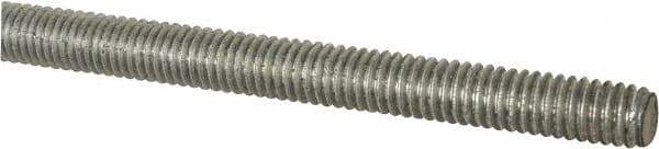 Made in USA - 1/2-13 UNC (Coarse), 6' Long, Low Carbon Steel Threaded Rod - Zinc-Plated Finish, Right Hand Thread - Industrial Tool & Supply