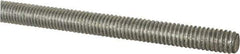 Made in USA - 1/2-13 UNC (Coarse), 6' Long, Low Carbon Steel Threaded Rod - Zinc-Plated Finish, Right Hand Thread - Industrial Tool & Supply