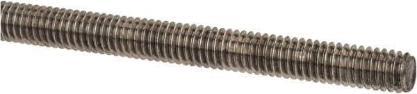 Made in USA - 5/8-11 UNC (Coarse), 6' Long, Low Carbon Steel Threaded Rod - Zinc-Plated Finish, Right Hand Thread - Industrial Tool & Supply