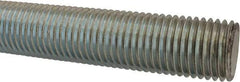 Made in USA - 1-1/4-7 UNC (Coarse), 6' Long, Low Carbon Steel Threaded Rod - Zinc-Plated Finish, Right Hand Thread - Industrial Tool & Supply