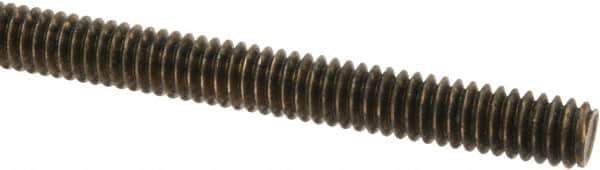 Made in USA - 1/4-20 UNC (Coarse), 6' Long, Brass Threaded Rod - Right Hand Thread - Industrial Tool & Supply