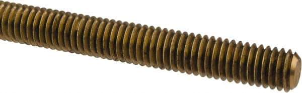Made in USA - 3/8-16 UNC (Coarse), 6' Long, Brass Threaded Rod - Right Hand Thread - Industrial Tool & Supply
