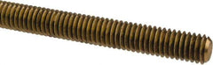 Made in USA - 3/8-16 UNC (Coarse), 6' Long, Brass Threaded Rod - Right Hand Thread - Industrial Tool & Supply