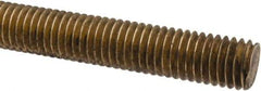Made in USA - 1/2-13 UNC (Coarse), 6' Long, Brass Threaded Rod - Right Hand Thread - Industrial Tool & Supply