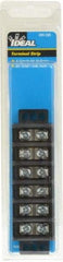 Ideal - 6 Poles, 600 Volt, 30 Amp, -40 to 266°F, Polyester Thermoplastic, Polyester Thermoplastic Multipole Terminal Block - Zinc Plated Steel, 22 to 10 AWG Compatibility, 0.81 Inch High - Industrial Tool & Supply